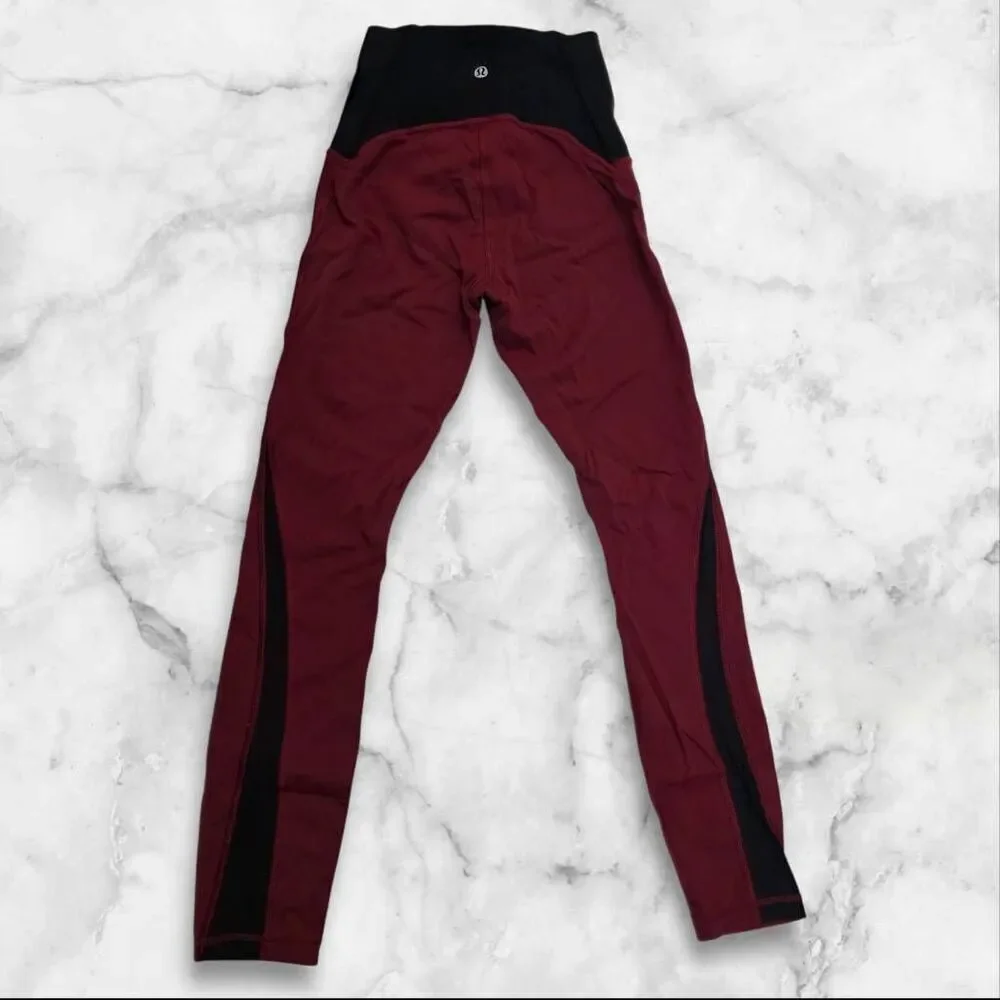 Lululemon Size 2 Train Times Black & Red Leggings